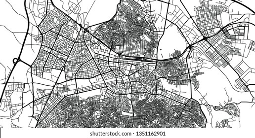 Urban vector city map of Gaziantep, Turkey