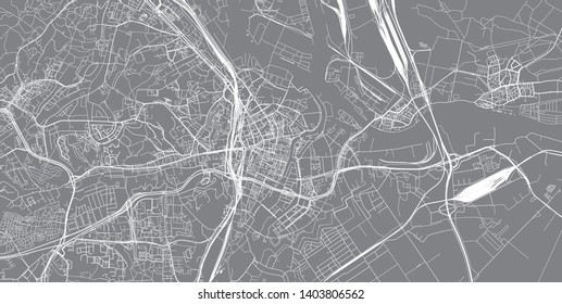 Urban vector city map of Gdansk, Poland