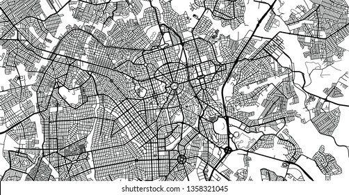 Urban vector city map of Gioania, Brazil