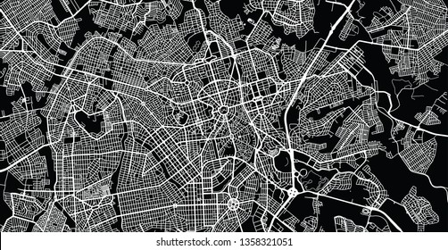 Urban vector city map of Gioania, Brazil