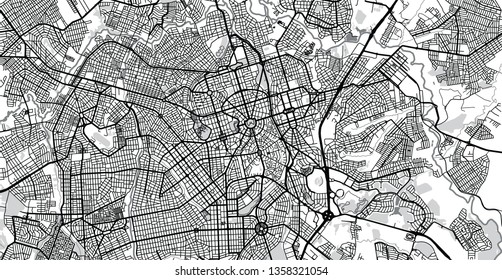 Urban vector city map of Gioania, Brazil