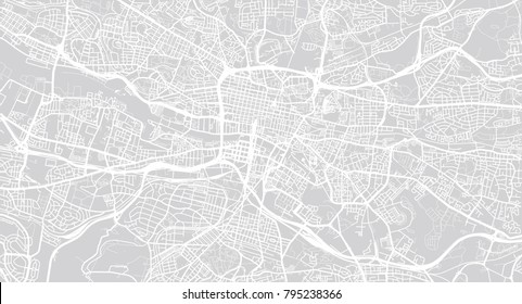 Urban vector city map of Glasgow, Scotland