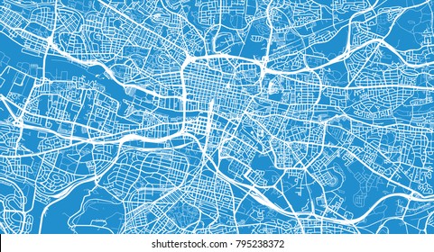 Urban vector city map of Glasgow, Scotland