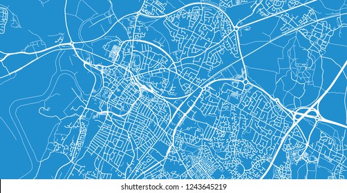 Urban vector city map of Gloucester, England