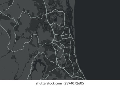 Mapa urbano vectorial de la Costa de Oro, Australia.