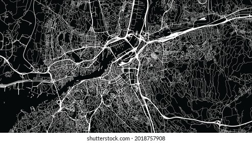 Urban vector city map of Gothenburg, Sweden, Europe