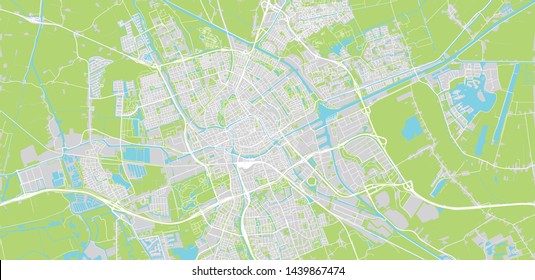Urban vector city map of Groningen, The Netherlands