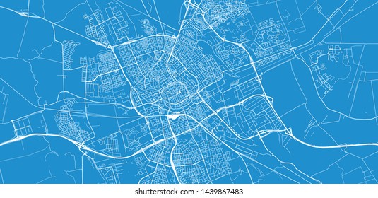 Urban vector city map of Groningen, The Netherlands