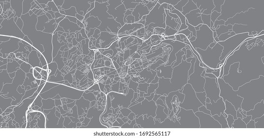 Urban vector city map of Guimaraes, Portugal