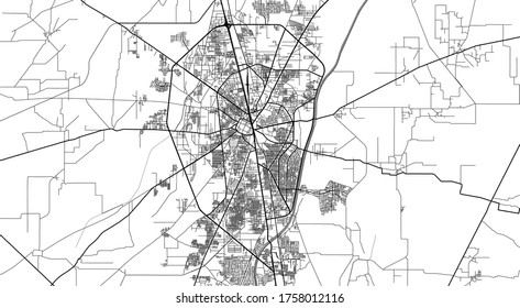 Urban vector city map of Gurjranwala, Pakistan, Asia.