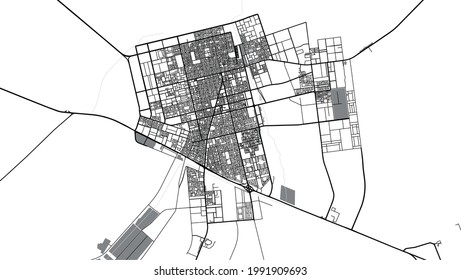 Urban Vector City Map Of Hafar Al Batin, Saudi Arabia, Middle East