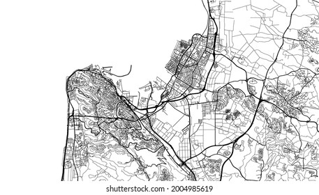 Urban vector city map of Haifa, Israel, middle east