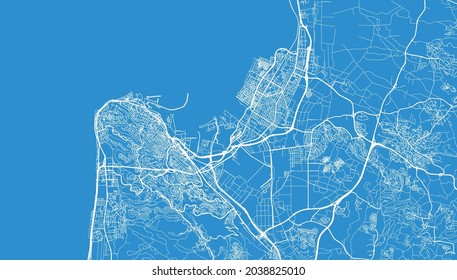 Urban vector city map of Haifa, Israel, middle east