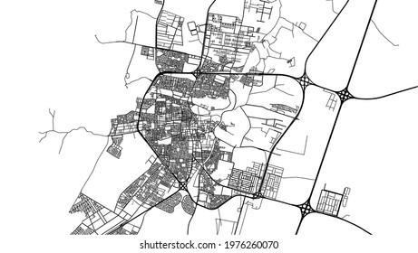 Urban vector city map of Ha'il, Saudi Arabia, Middle East
