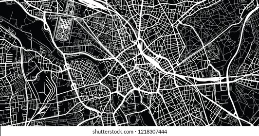 Urban vector city map of Hanover, Germany