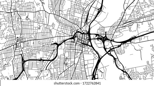 Urban vector city map of Hartford, USA. Connecticut state capital