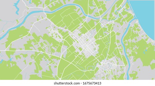 Urban vector city map of Hastings, New Zealand