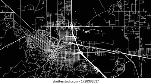 Urban vector city map of Helena, USA. Montana state capital