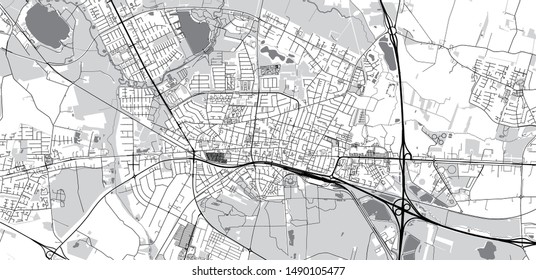 Urban vector city map of Herning, Denmark