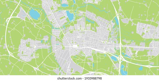 Mapa urbano vectorial de Herning, Dinamarca