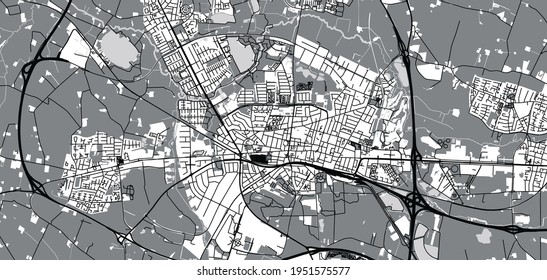 Urban vector city map of Herning, Denmark