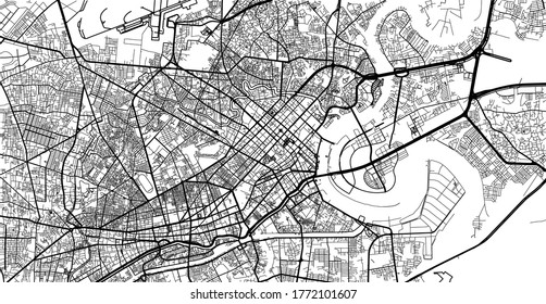 Urban vector city map of Ho Chi Minh, Vietnam