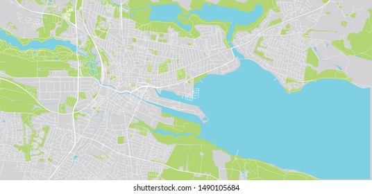 Urban vector city map of Horsen, Denmark