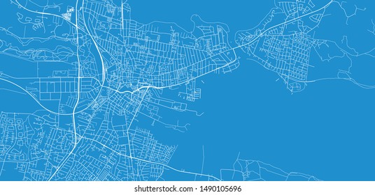 Urban vector city map of Horsen, Denmark