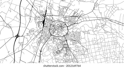 Mapa urbano vectorial de hradec kralove, República Checa, Europa