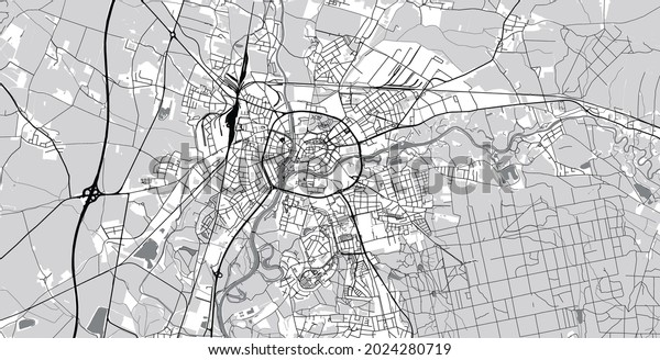 Urban Vector City Map Hradec Kralove Stock Vector (Royalty Free ...