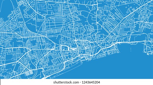 Urban vector city map of Hull, England