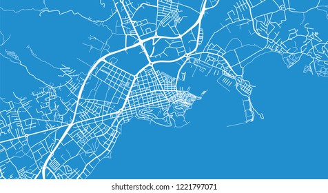 Urban vector city map of Ibiza, Spain