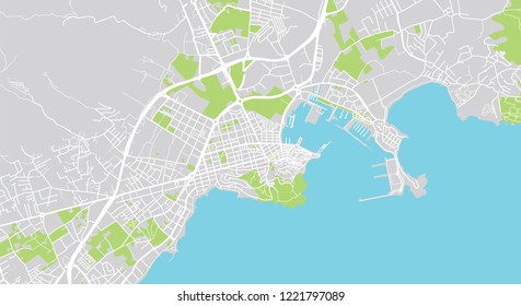 Urban vector city map of Ibiza, Spain