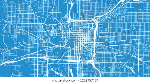 Stadtplan der Vektorillustration Indianapolis, Indiana, Vereinigte Staaten von Amerika