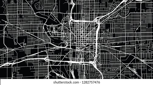 Urban vector city map of Indianapolis,Indiana, United States of America