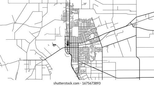 Urban vector city map of Invercargill, New Zealand