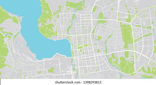 Urban vector city map of izhevsk, Russia