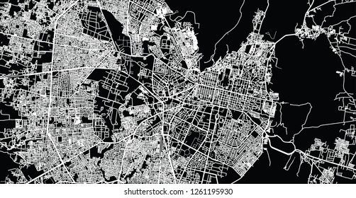 Urban vector city map of Jaipur, India