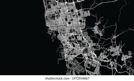 Urban vector city map of Jeddah, Saudi Arabia, Middle East