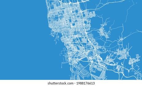 Urban vector city map of Jeddah, Saudi Arabia, Middle East