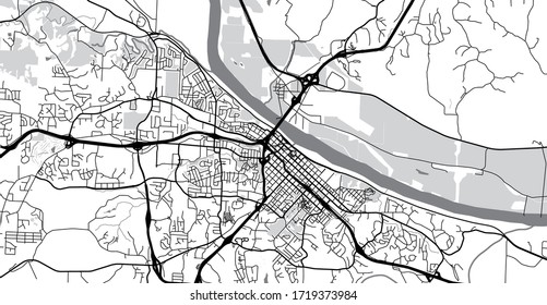 Mapa urbano vectorial de Jefferson City, EEUU. capital del estado de Misuri