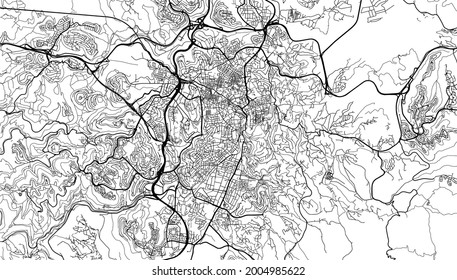 Urban vector city map of Jerusalem, Israel, middle east