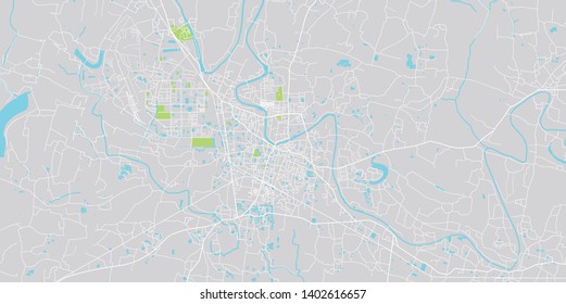 Urban vector city map of Jessore, Bangladesh