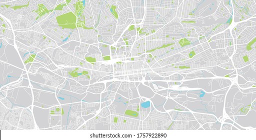 Urban vector city map of Johannesburg, South Africa.