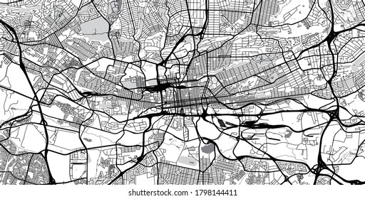 Urban vector city map of Johannesburg, South Africa