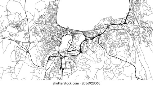 Urban vector city map of Jokoping, Sweden, Europe