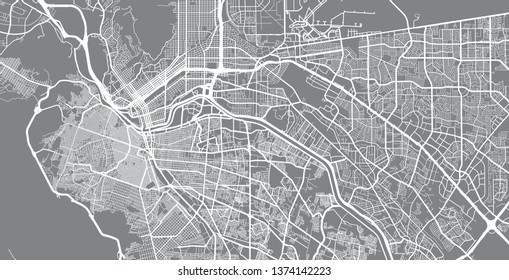 Urban vector city map of Juarez, Mexico