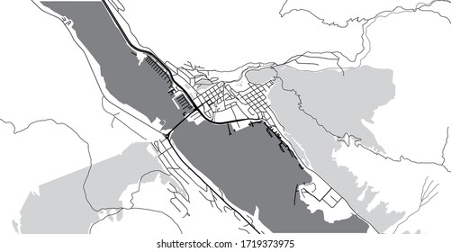 Urban vector city map of Juneau, USA. Alaska state capital
