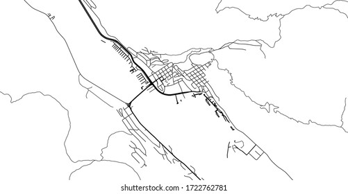 Urban vector city map of Juneau, USA. Alaska state capital