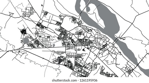 Urban vector city map of Kanpur, India